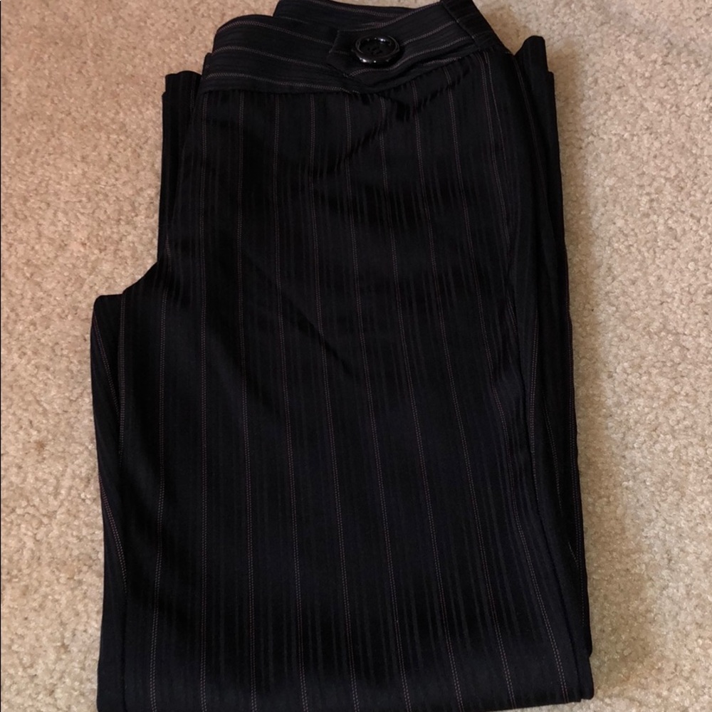WOMEN - Black Stripe Trousers - Size 6 - Picture 6 of 12